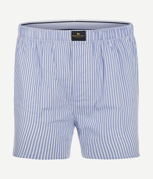 Steppin' Out boxershort poplin streep blauw