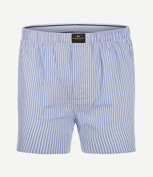 Boxershort poplin streep blauw