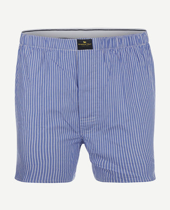 Boxershort poplin streep blauw