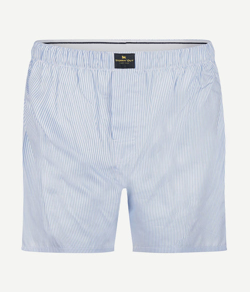 Steppin' Out boxershort poplin streep lichtblauw
