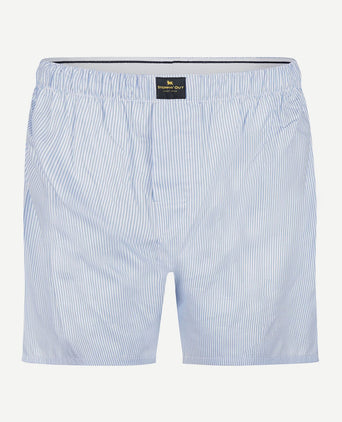 Boxershort poplin streep lichtblauw
