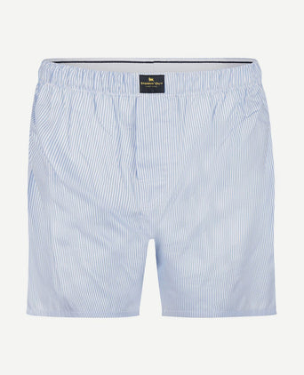 Boxershort poplin streep lichtblauw