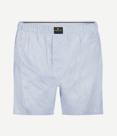 Boxershort poplin streep lichtblauw
