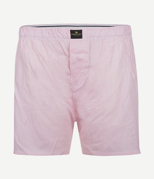 Steppin' Out boxershort poplin streep lichtroze