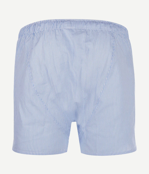 Boxershort poplin strepen lichtblauw