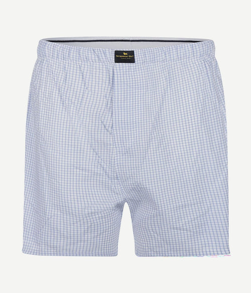 Steppin' Out boxershort ruit lichtblauw