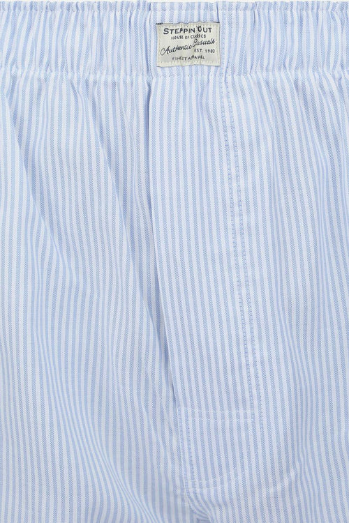 Steppin' Out boxershort striped Oxford blauw
