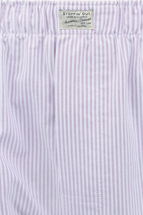 Boxershort striped Oxford paars