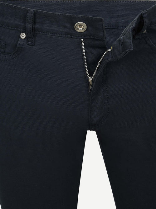 Broek 5-pocket johnson waffle donkerblauw