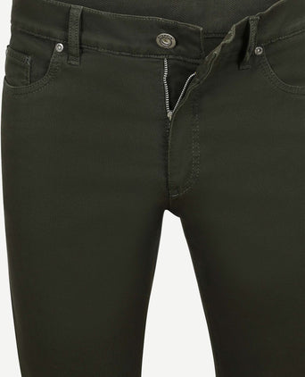 Broek 5-pocket johnson waffle donkergroen