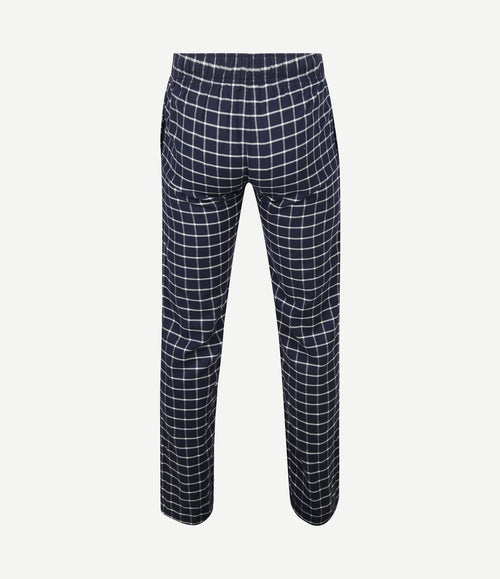 Loungebroek ruit donkerblauw