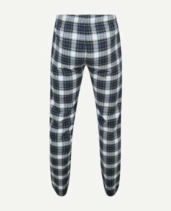 Loungebroek ruit blauw en groen
