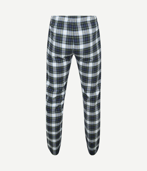 Loungebroek ruit blauw en groen