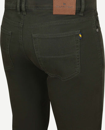 Broek 5-pocket johnson waffle donkergroen