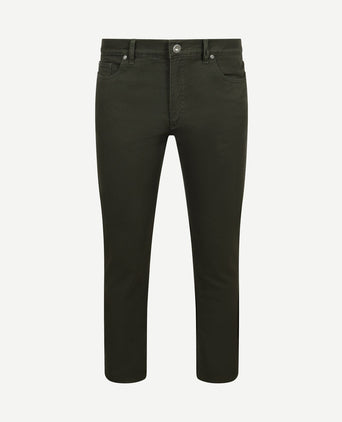 Broek 5-pocket johnson waffle donkergroen