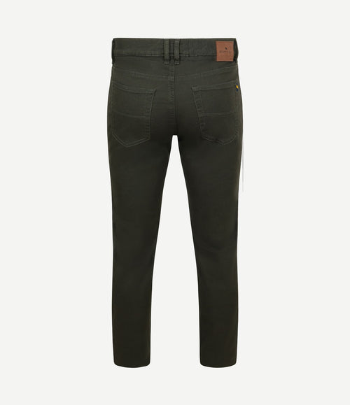 Broek 5-pocket johnson waffle donkergroen