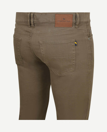Broek 5-pocket johnson waffle kaki