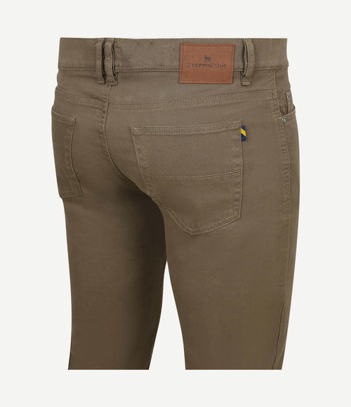 Broek 5-pocket johnson waffle kaki