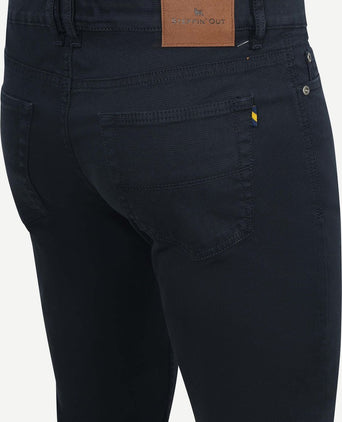 Broek 5-pocket johnson waffle donkerblauw