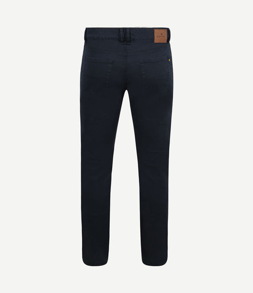 Broek 5-pocket johnson waffle donkerblauw