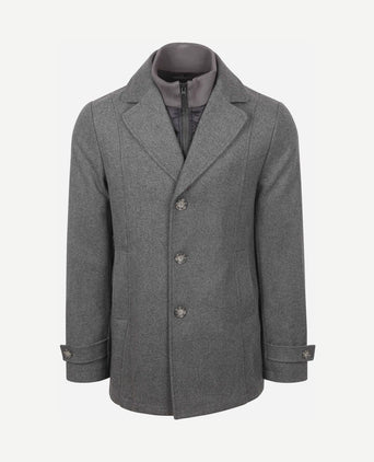 Caban coat wol grijs