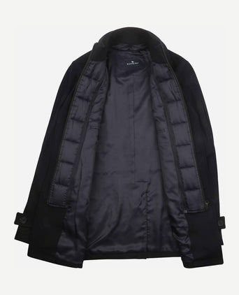 Caban coat wol donkerblauw