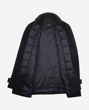 Caban coat wol donkerblauw
