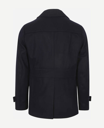 Caban coat wol donkerblauw