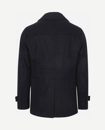 Caban coat wol donkerblauw