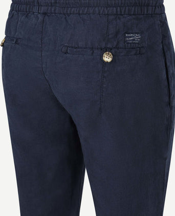 Chicago chino linen donkerblauw