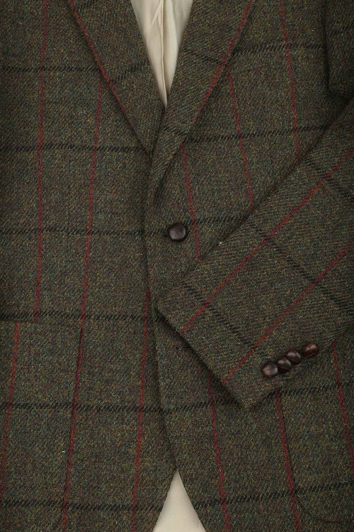 Steppin' Out colbert harris tweed donkergroen | Regular-fit
