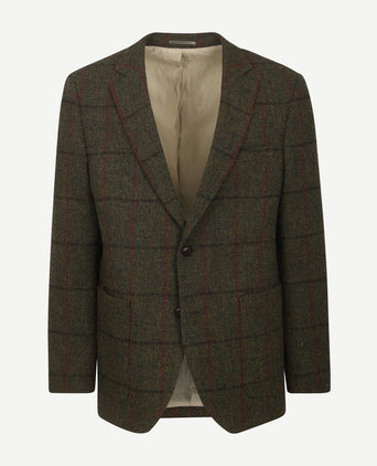 Steppin' Out colbert harris tweed donkergroen | Regular-fit
