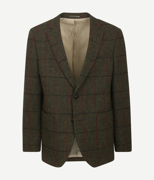 Steppin' Out colbert harris tweed donkergroen | Regular-fit