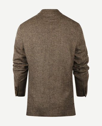 Steppin' Out colbert lamswol herringbone bruin | Regular-fit