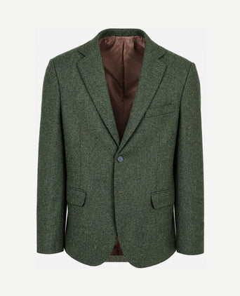 Colbert lamswol tweed groen