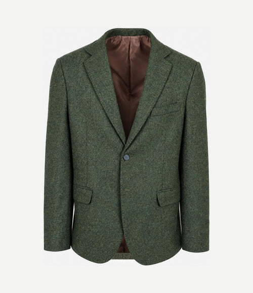 Colbert lamswol tweed groen
