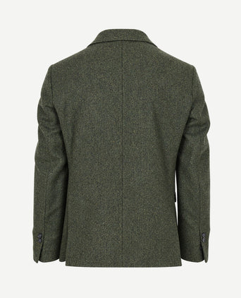 Colbert lamswol tweed groen