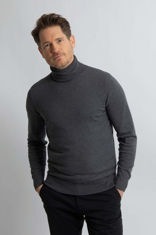 Steppin' Out coltrui cotton cashmere antraciet | Regular-fit