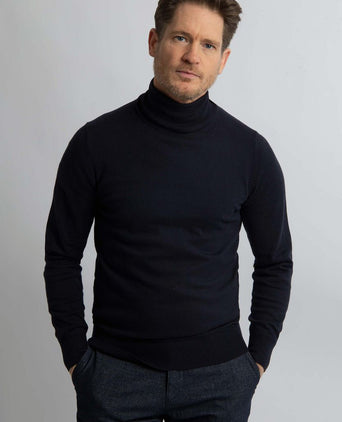 Steppin' Out coltrui cotton cashmere donkerblauw | Regular-fit