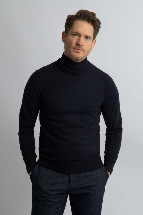 Steppin' Out coltrui cotton cashmere donkerblauw | Regular-fit
