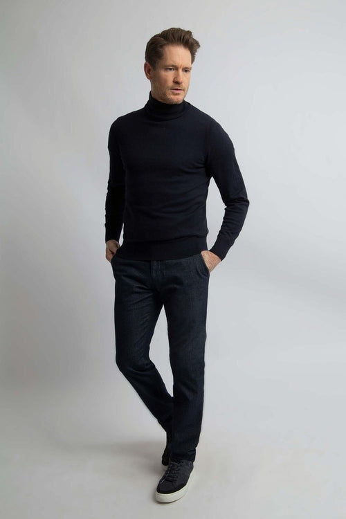 Steppin' Out coltrui cotton cashmere donkerblauw | Regular-fit