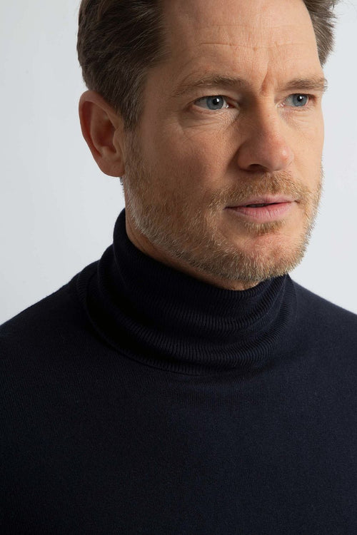 Steppin' Out coltrui cotton cashmere donkerblauw | Regular-fit