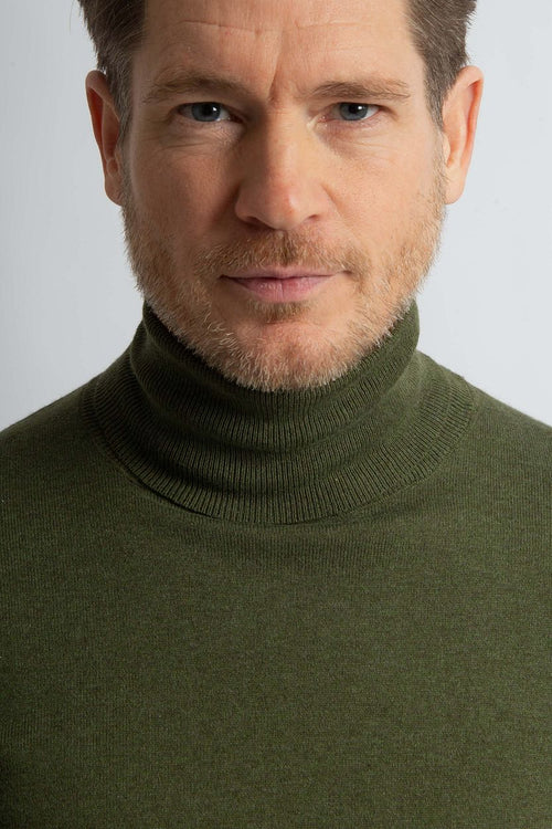 Steppin' Out coltrui cotton cashmere olijfgroen | Regular-fit