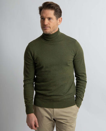 Steppin' Out coltrui cotton cashmere olijfgroen | Regular-fit