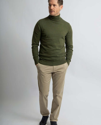 Steppin' Out coltrui cotton cashmere olijfgroen | Regular-fit