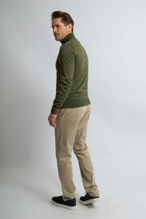 Steppin' Out coltrui cotton cashmere olijfgroen | Regular-fit