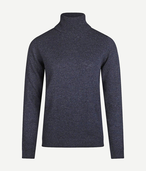 Dames coltrui lamswol donkerblauw