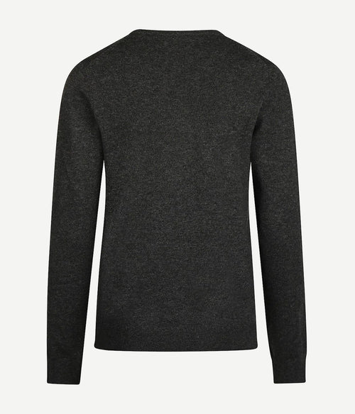 Steppin' Out dames pullover v-hals merinowol antraciet | Regular-fit