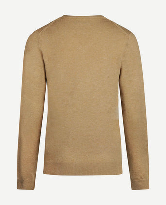 Steppin' Out dames pullover v-hals merinowol camel | Regular-fit