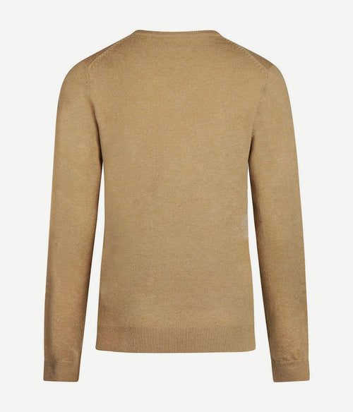 Steppin' Out dames pullover v-hals merinowol camel | Regular-fit